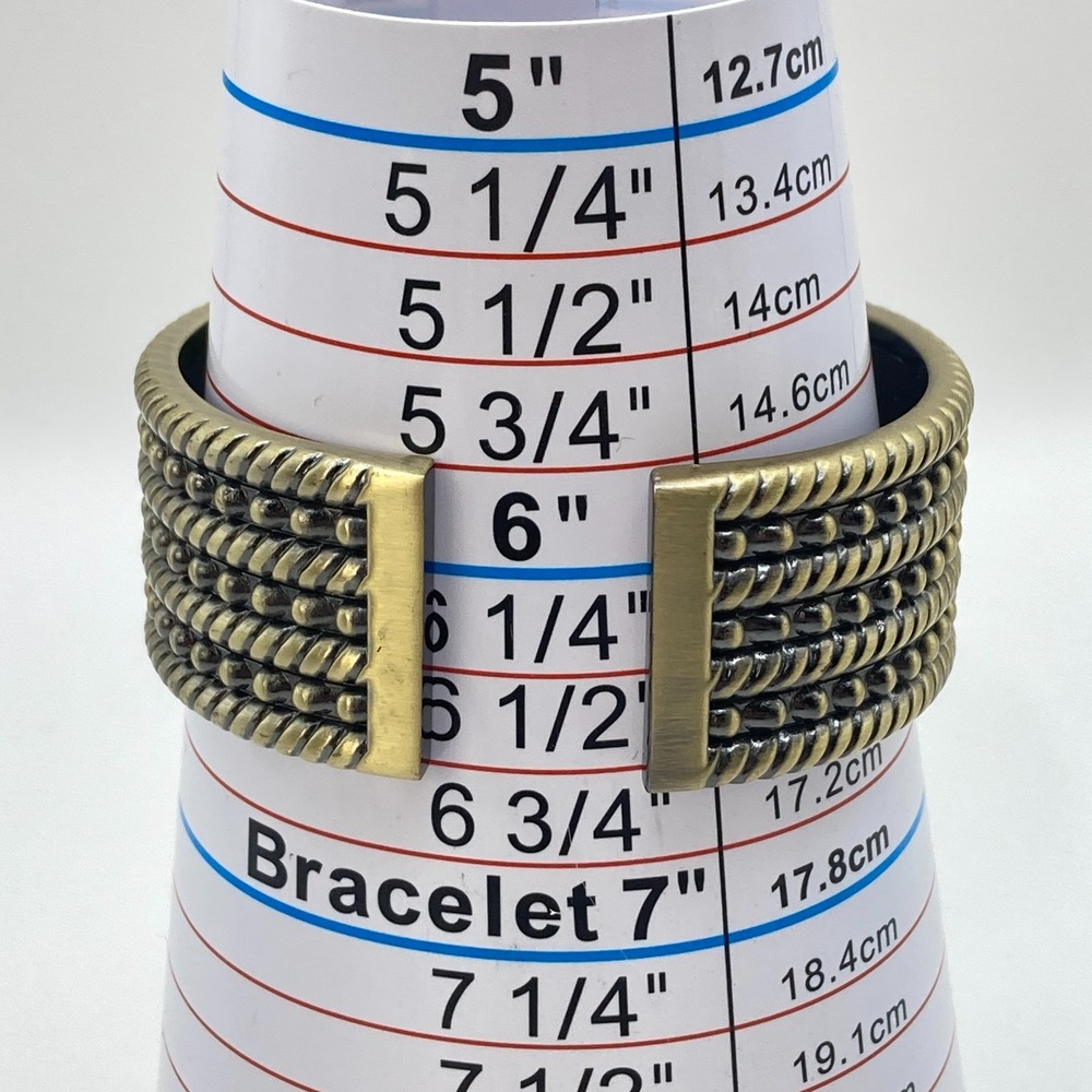 Premier Designs Women's Watch 30mm Brass Tone Tank Cuff New Battery 6.5" - Picture 9 of 12